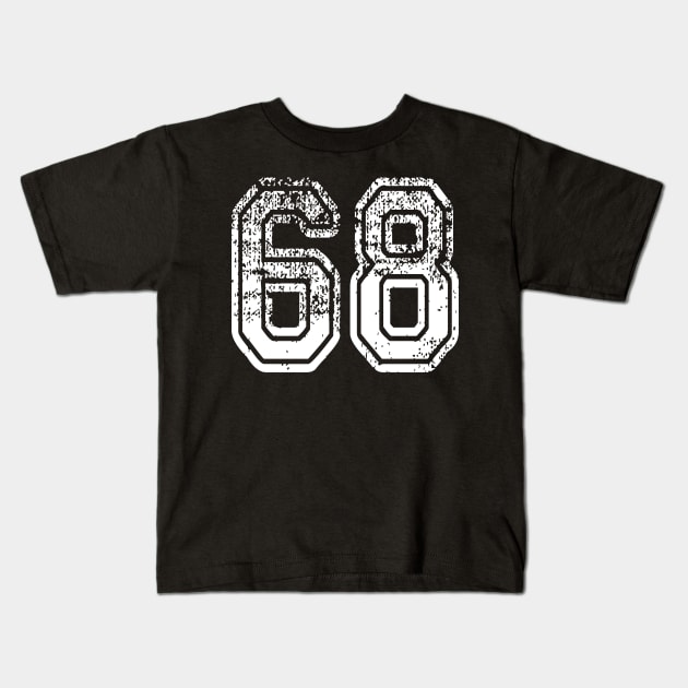 Number 68 Grungy in white Kids T-Shirt by Sterling